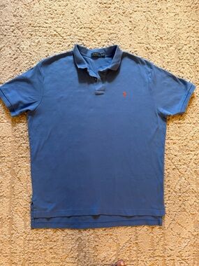 Polo by Ralph Lauren Short Sleeve Polo Shirt in Blue with Red Pony